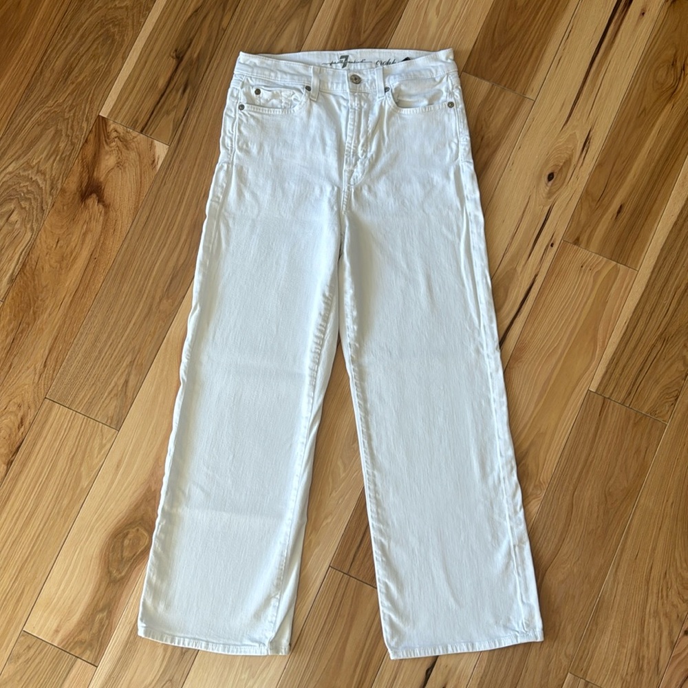 White jeans - cropped wide leg